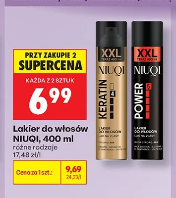 Lakier do włosów Niuqi Keratin promocja w Biedronka