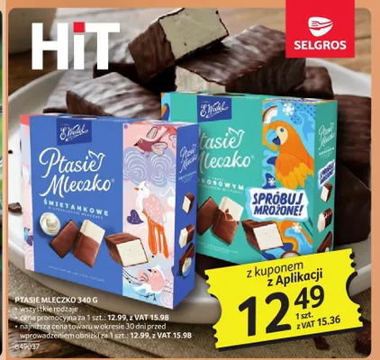 Ptasie Mleczko o smaku kokosowym E.Wedel promocja w Selgros