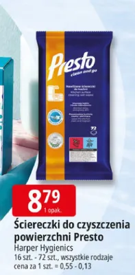 Ściereczki do czyszczenia powierzchni Presto Harper Hygienics promocja w Leclerc