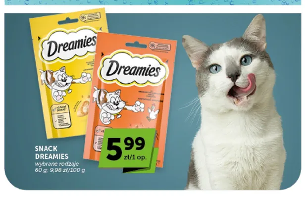 Przysmak dla kotów Dreamies z łososiem promocja w Euro Sklep
