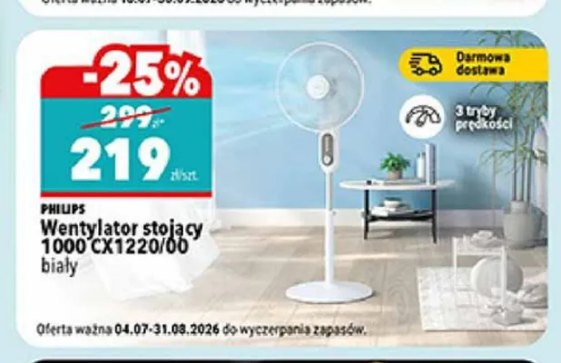 Wentylator stojący Philips 1000 promocja w Biedronka