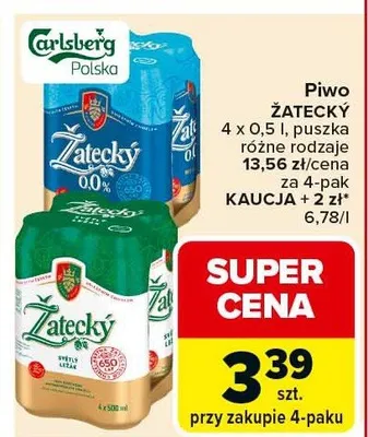 Piwo Żatecky 0,0% promocja w Carrefour Market