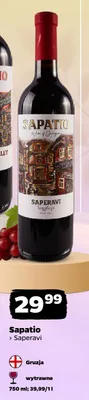 Wino Sapatio Saperavi wytrawne Gruzja promocja w Netto