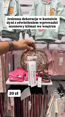 Jesienna dekoracja w kształcie dyni z oświetleniem Pepco Home promocja w Pepco