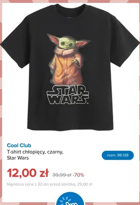 T-shirt chłopięcy Cool Club czarny Star Wars promocja w Smyk