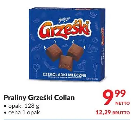 Praliny Grzeški Colian czekoladki mleczne promocja w Makro