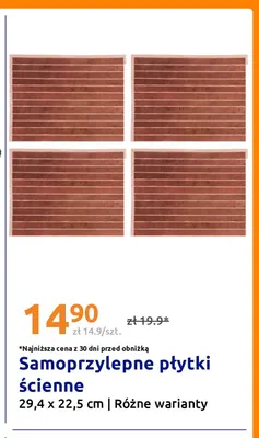 Samoprzylepne płytki ścienne 29,4x22,5 cm promocja w Action
