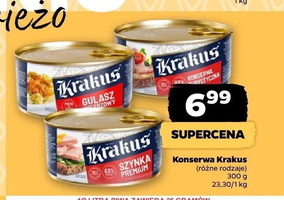 Konserwa Krakus Gulasz Wieprzowy promocja w Netto