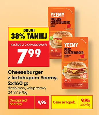 Cheeseburger z ketchupem wieprzowy Yeemy 2-pak promocja w Biedronka