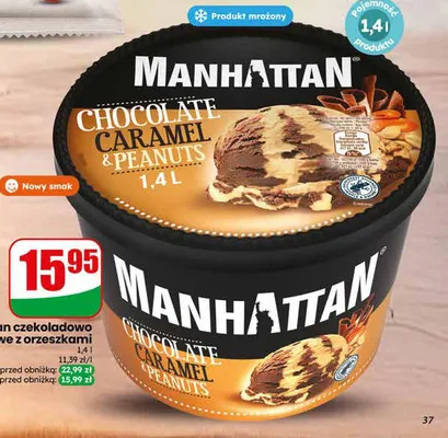 Lody Manhattan czekoladowo karmelowe z orzeszkami promocja w Dino