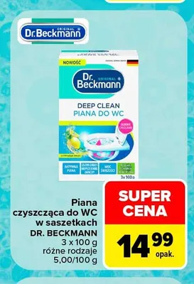 Piana czyszcząca do WC w saszetkach Dr. Beckmann Deep Clean promocja w Carrefour