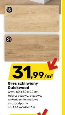 Gres szkliwiony Quickwood promocja w Bricomarche