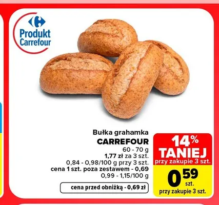 Bułka grahamka Carrefour promocja w Carrefour