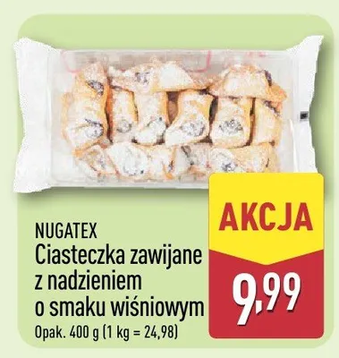 Ciasteczka zawijane z nadzieniem o smaku wiśniowym promocja w Aldi