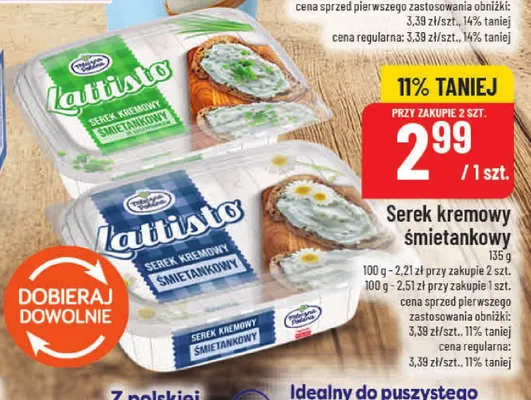 Serek kremowy śmietankowy Lattisto promocja w POLOmarket