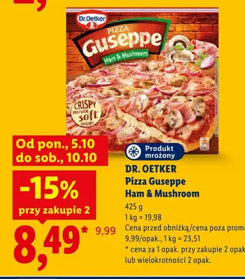Pizza Guseppe Ham & Mushroom Dr. Oetker promocja w Lidl