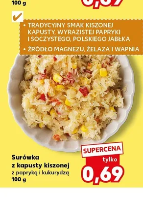Surówka z kapusty kiszonej z papryką i kukurydzą promocja w Kaufland
