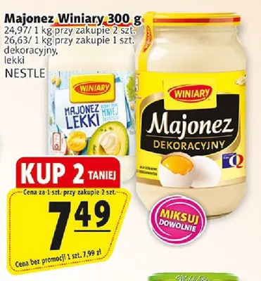 Majonez Winiary lekki, dekoracyjny promocja w Prim Market
