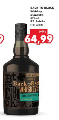 Whiskey irlandzka Back to Black promocja w Kaufland