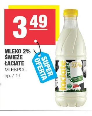 Mleko 2% świeże Łaciate promocja w SPAR