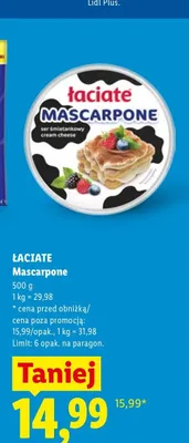 Mascarpone Łaciate promocja w Lidl