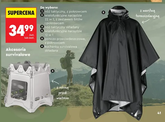 Ponczo przeciwdeszczowe, z pokrowcem promocja w Biedronka