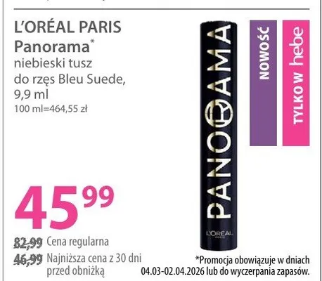 Panorama niebieski tusz do rzęs Bleu Suede promocja w Hebe