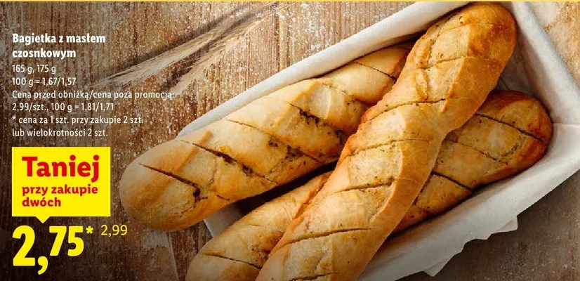 Bagietka z masłem czosnkowym promocja w Lidl