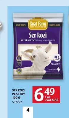 Ser kozi w plastrach Goat Farm promocja w Selgros