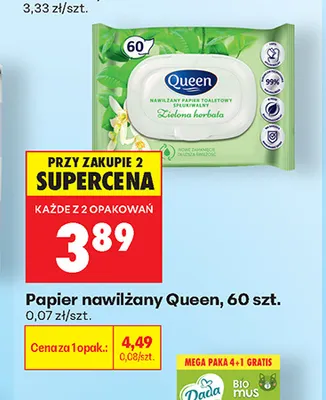 Papier nawilżany Queen Zielona herbata promocja w Biedronka