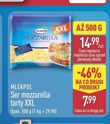 Ser mozzarella tarty XXL Mlekpol promocja w Aldi