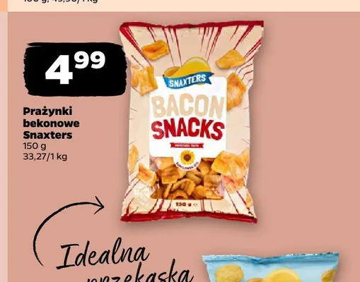 Prażynki bekonowe Snaxters promocja w Netto