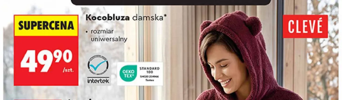 Kocobluza damska Clevé promocja w Biedronka