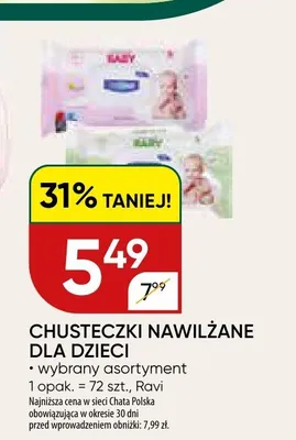 Chusteczki nawilżane dla dzieci promocja w Chata Polska