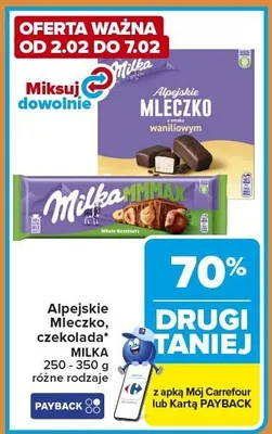 Alpejskie Mleczka czekolada MILKA promocja w Carrefour Express