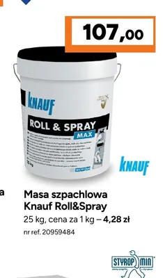 Masa szpachlowa Knauf Roll & Spray promocja w Bricoman
