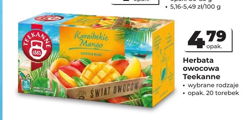 Herbata owocowa Teekanne Karaibskie Mango promocja w Odido