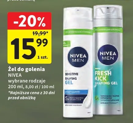 Żel do golenia wybrane rodzaje promocja w Intermarche