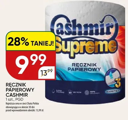 Ręcznik papierowy Cashmir promocja w Chata Polska