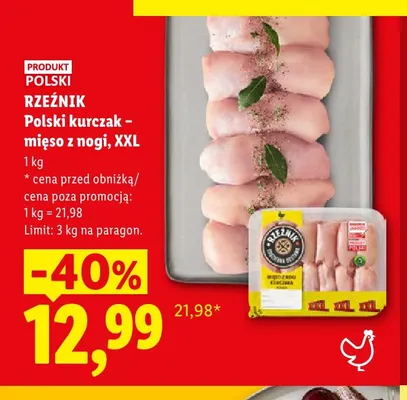 Polski kurczak mięso z nogi XXL Rzeźnik promocja w Lidl