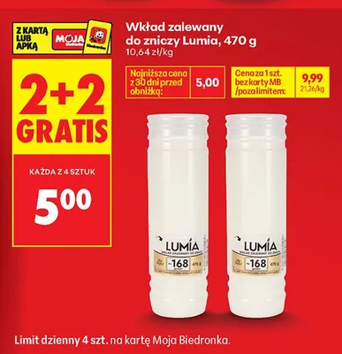 Wkład zalewany do zniczy Lumia promocja w Biedronka