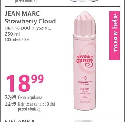 Pianka pod prysznic JEAN MARC Strawberry Cloud promocja w Hebe