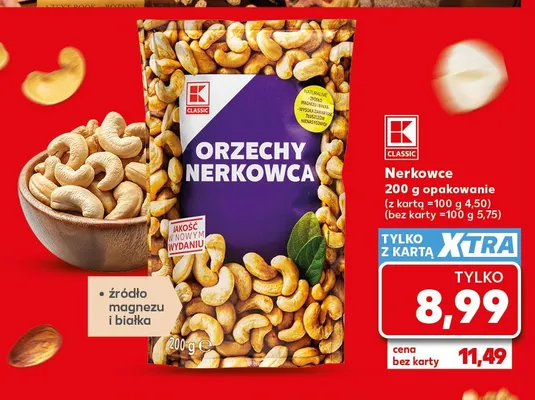 Orzechy nerkowca K-Classic promocja w Kaufland