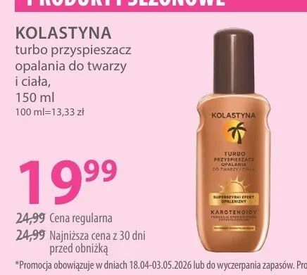 Turbo przyspieszacz opalania do twarzy i ciała promocja w Hebe