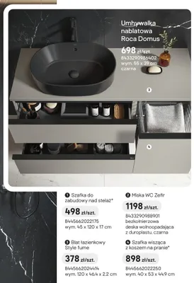 Umywalka nablatowa Roca Domus czarna promocja w Castorama