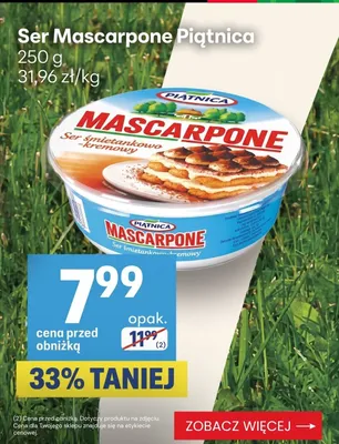 Ser Mascarpone Piątnica promocja w Delikatesy Centrum