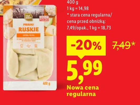 Pierogi ruskie Chef Select promocja w Lidl
