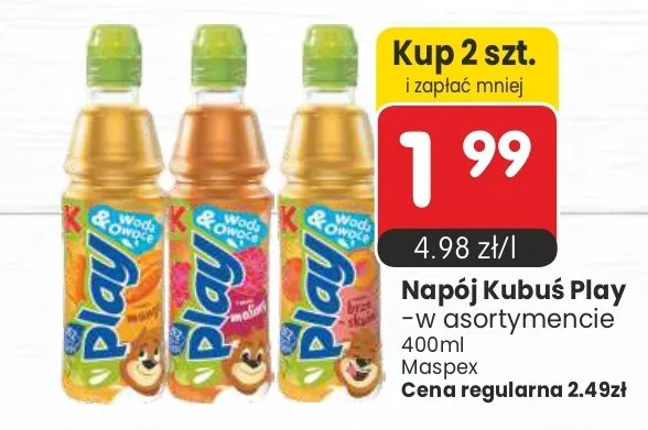 Napój Kubuś Play promocja w Market Point