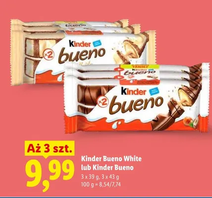 Baton Kinder Bueno 3-pak 43g promocja w Lidl