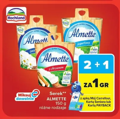 Serek twarogowy Hochland Almette promocja w Carrefour